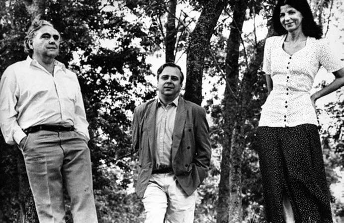 Gyöngyössy Imre, Kabay Barna és Petényi Katalin a La Rochelle-i filmfesztiválon (1993) Fotó: Archív