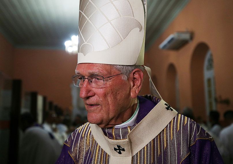 A brazil bíboros, Leonardo Steiner ünnepli Francis pápa emlékműjét a brazili Amazonas államban, Manaus nagyvárosi székesegyházában.
