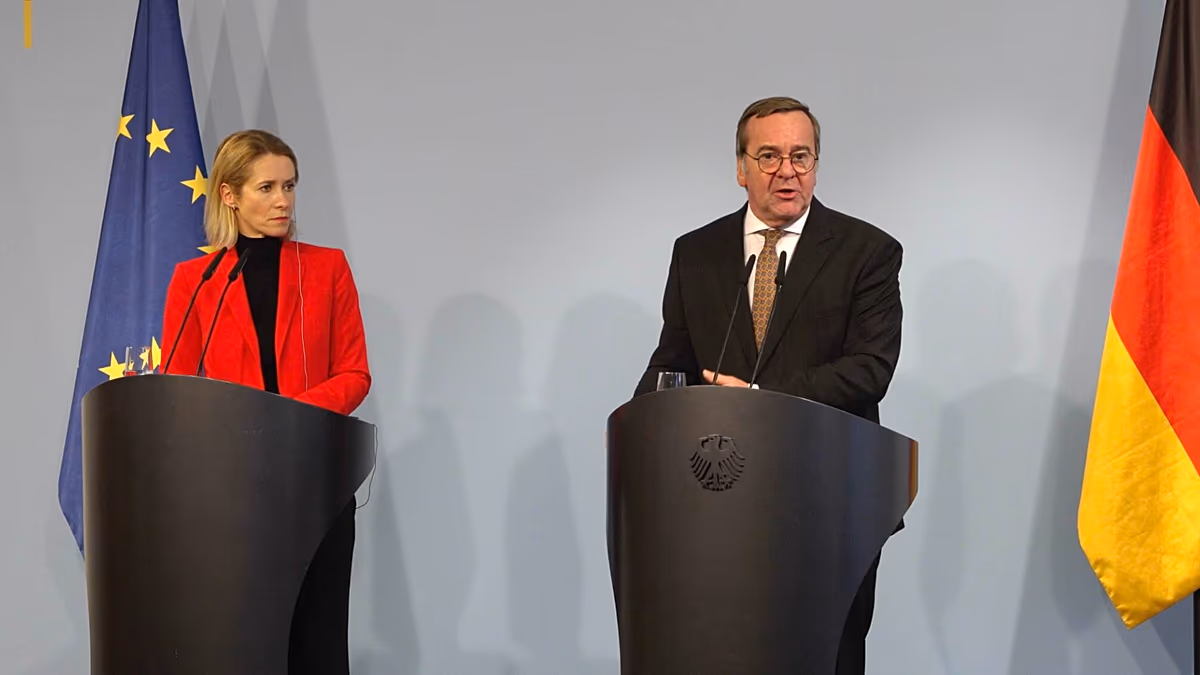 Kallas Berlinbe látogat, hogy Pistoriusszal Ukrajnáról, az Északi-sarkvidékről és Európa védelméről tárgyaljon