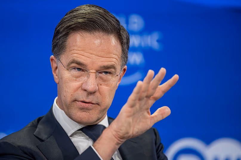 Mark Rutte NATO-főtitkár a davosi Világgazdasági Fórumon, 2026. január 21-én