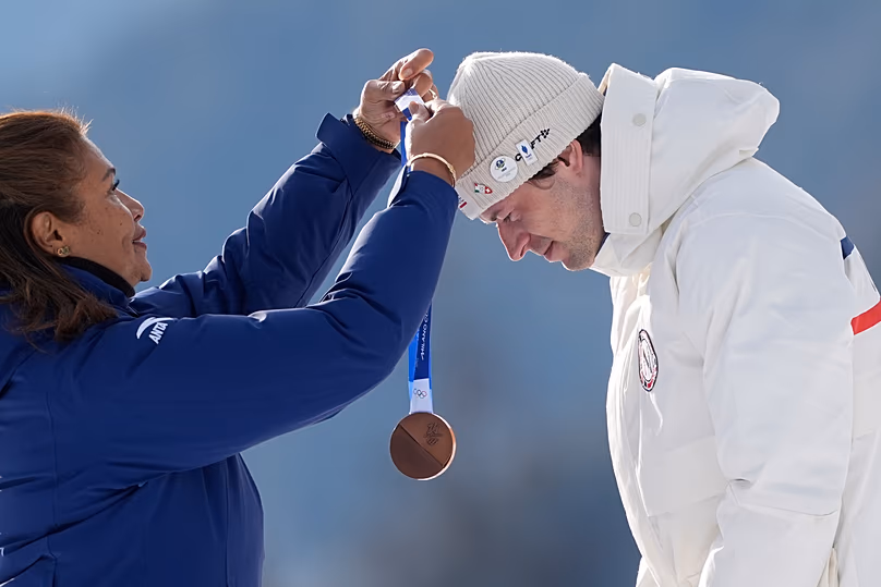 A norvég Sturla Holm Laegreid bronzérmet szerzett a biatlon férfi 20 kilométeres egyéni versenyében a 2026. évi anterselvai téli olimpián, 2026. február 10.