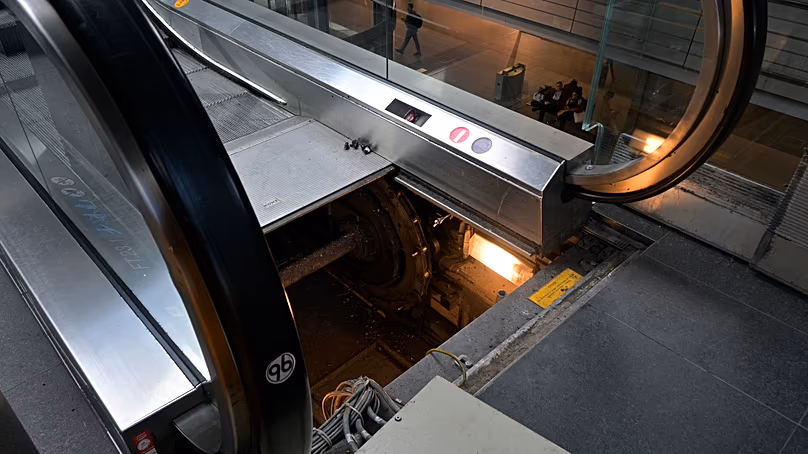 Törött mozgólépcső a berlini központi pályaudvaron, Berlin, 2026.12.03