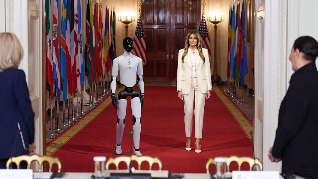 Melania Trump a humanoid robotot és a mesterséges intelligencia osztálytermének vízióját hozza el a globális oktatási csúcstalálkozóra
