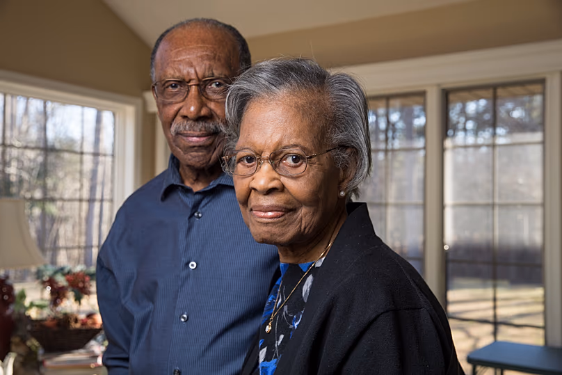 Gladys West amerikai matematikus és férje, Ira West otthonukban állnak King George-ban, az Egyesült Államokban, 2018.