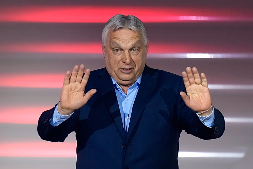 Orbán Viktor miniszterelnök a 2026. április 12-i budapesti országgyűlési választás eredményének kézhezvétele után szól a hívekhez.